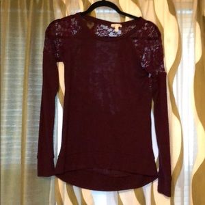 Purple Lace Back Sweater